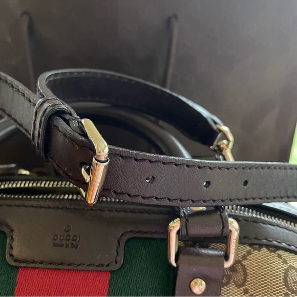 ❌SOLD❌on luxury site⭐️Authentic Gucci Bowling Bag🤎Made in Italy💚❤️ - Picture 15 of 16